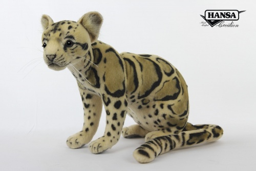 Clouded Leopard Sitting 29cmL Plush Soft Toy by Hansa