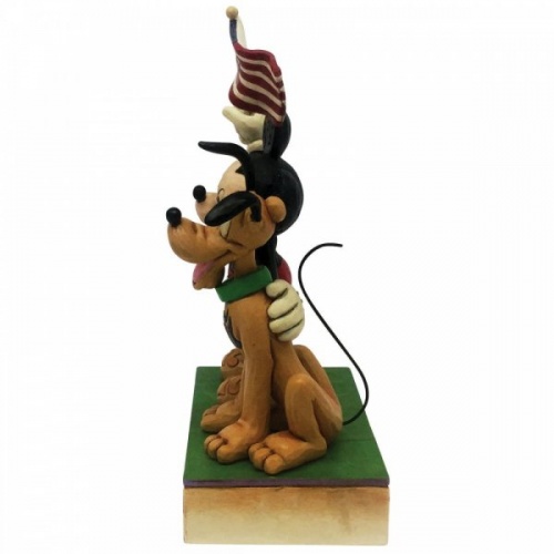 A Banner Day Mickey and Pluto Patriotic Figurine