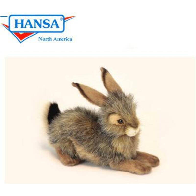 Bunny Crouching 25cmL Plush Soft Toy by Hansa