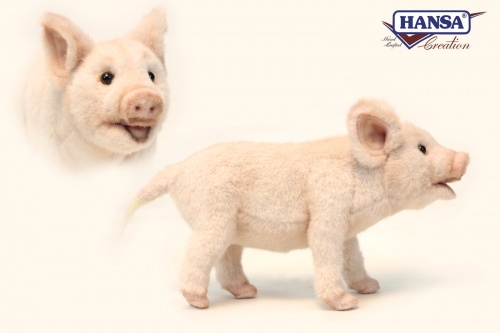 Piglet Standing 23cmL Plush Soft Toy by Hansa