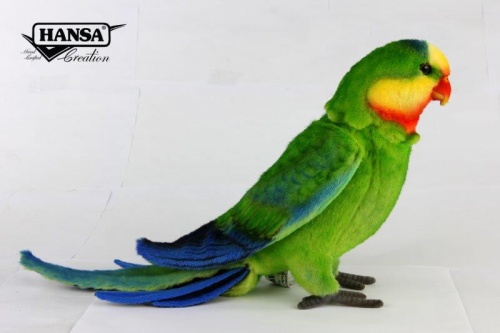 Poseable Superb Parrot 24cmH Plush Soft Toy by Hansa