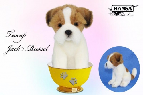 Jack Russell Tea Cup 15cmH Plush Soft Toy by Hansa