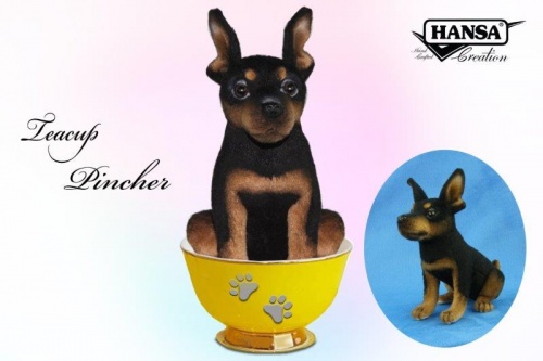 Pinscher Tea Cup 16cmH Plush Soft Toy by Hansa