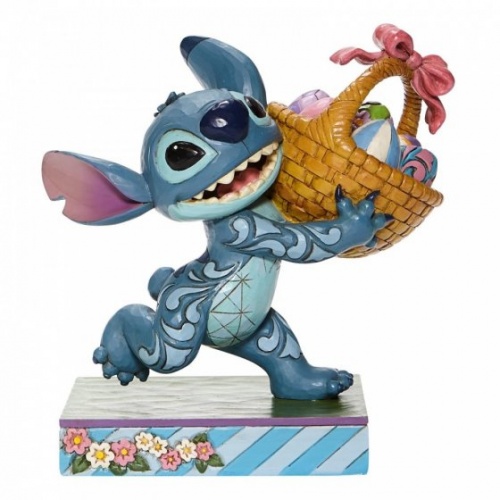 Bizarre Bunny - Stitch Running off with Easter Basket Figurine