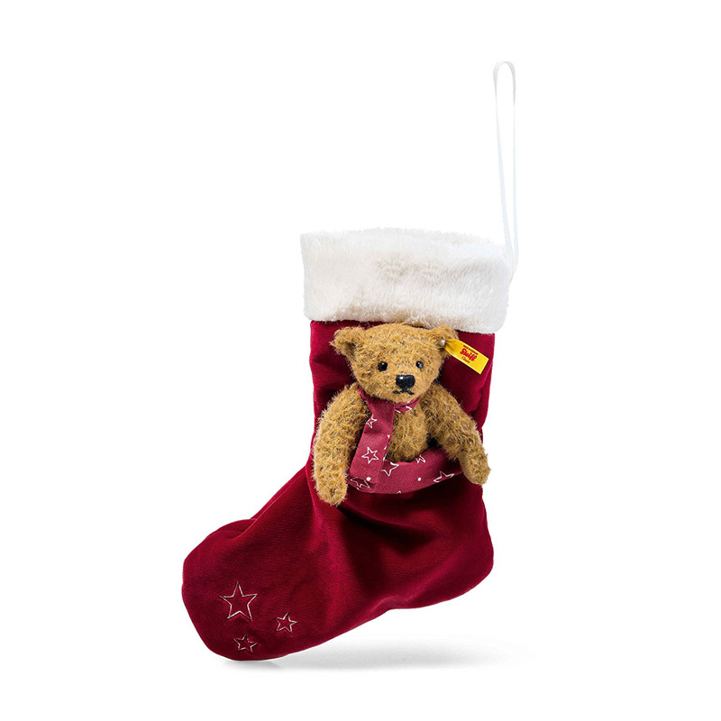 Steiff Russet Teddy bear With Christmas Stocking