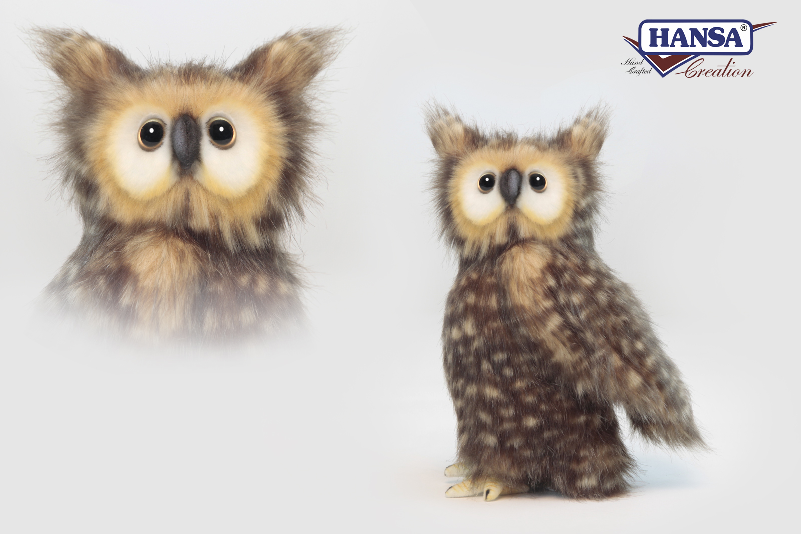 Owl Moving Head 24cmH Plush Soft Toy by Hansa