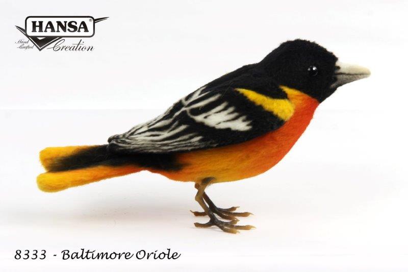 Baltimore Oriole 13cmL Plush Soft Toy by Hansa