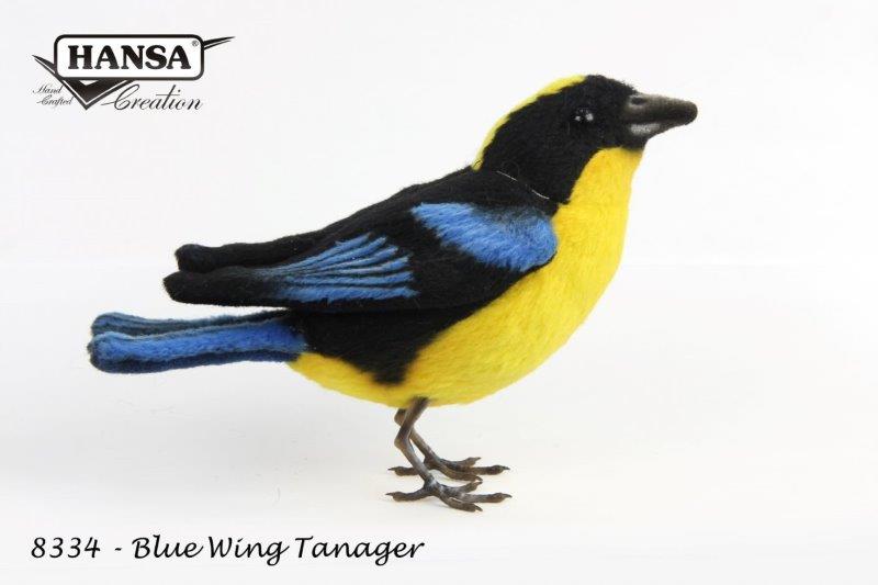 Blue Winged Mountain Tanager 13cmL Plush Soft Toy by Hansa