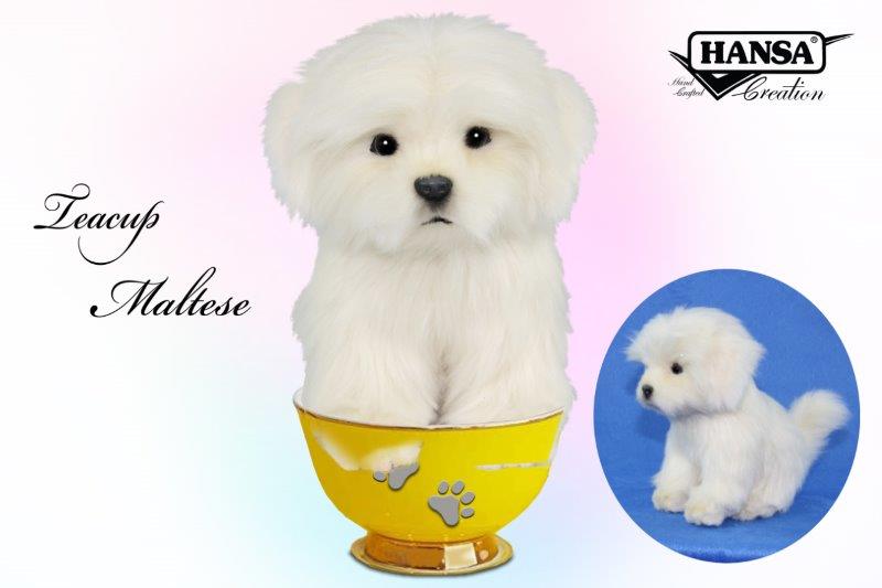 Maltese Tea Cup 15cmH Plush Soft Toy by Hansa