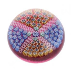 Millefiori Paperweight - Ruby Cross by Caithness Glass